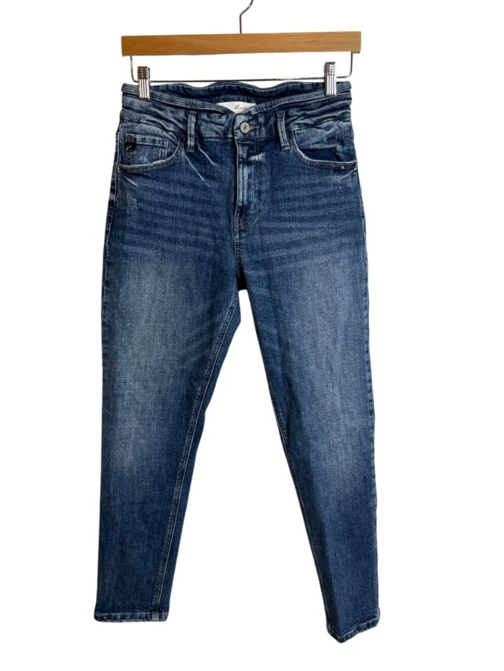 Kancan 7/27 High Rise Skinny Jeans Medium Wash Stretch Denim
